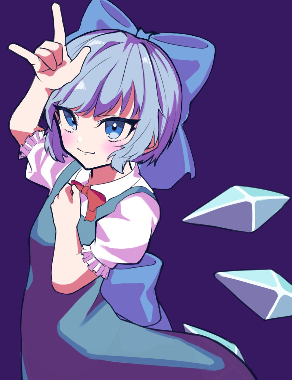 1girl, aqua_hair, blue_background, blue_dress, blue_eyes, blue_ribbon, blush, bow