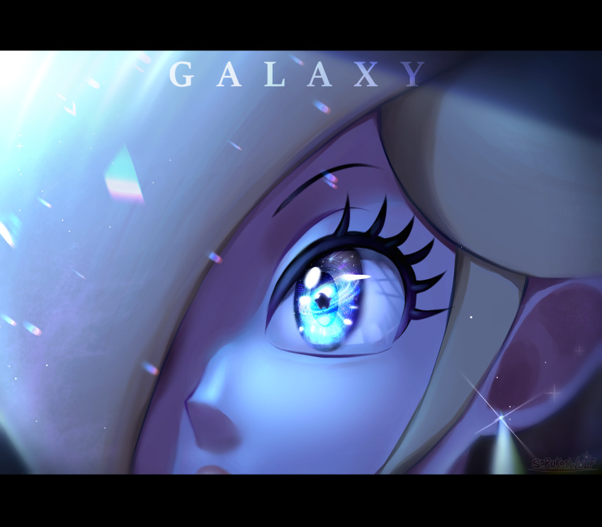 1girl, absurdres, black_border, blonde_hair, border, earrings, eye_reflection, face