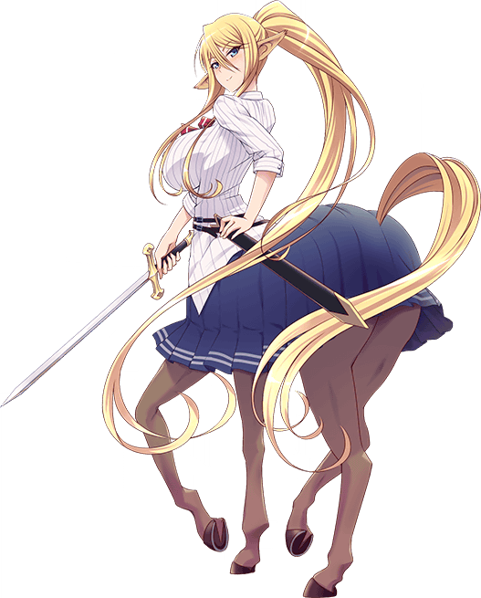 1girl, absurdly_long_hair, animal_ears, artist_request, bad_source, belt, blonde_hair, blue_eyes