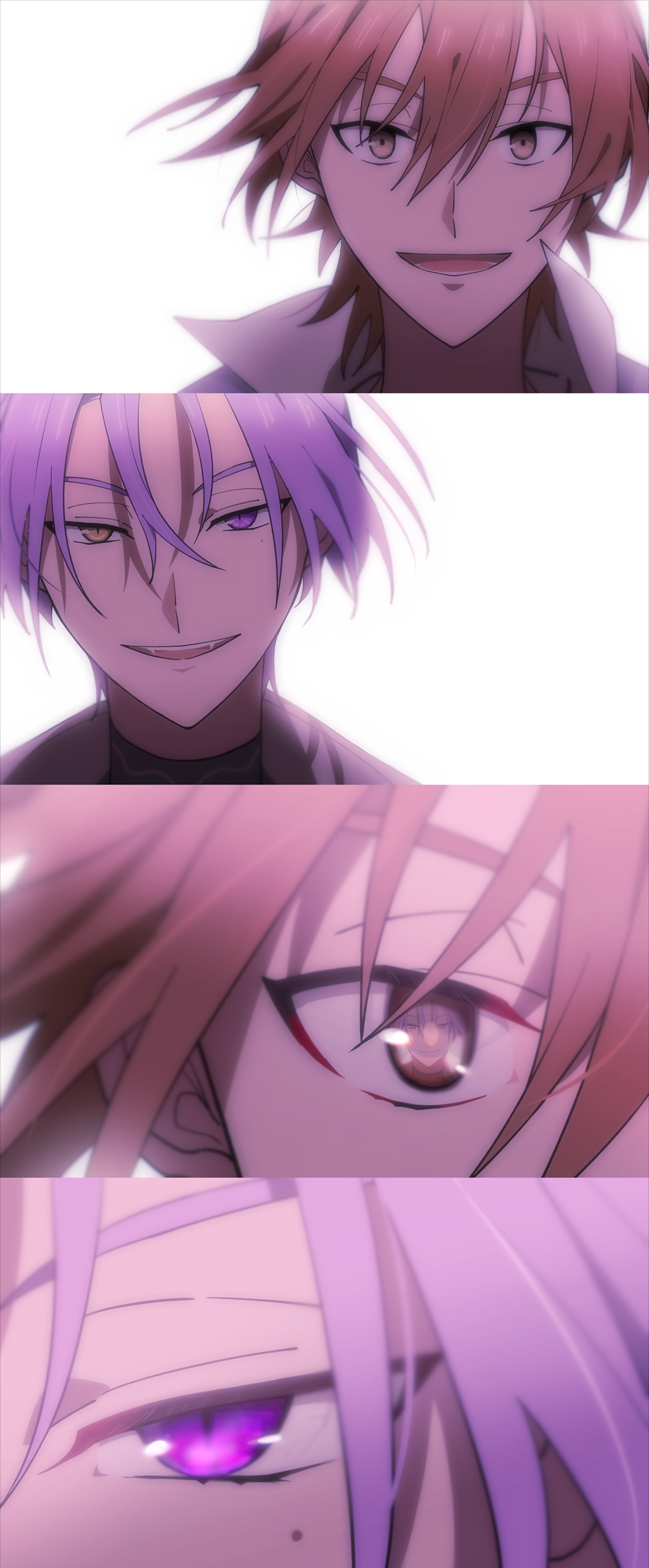 2boys, absurdres, eiden_(nu_carnival), heterochromia, highres, kuya_(nu_carnival), light_brown_eyes, light_brown_hair