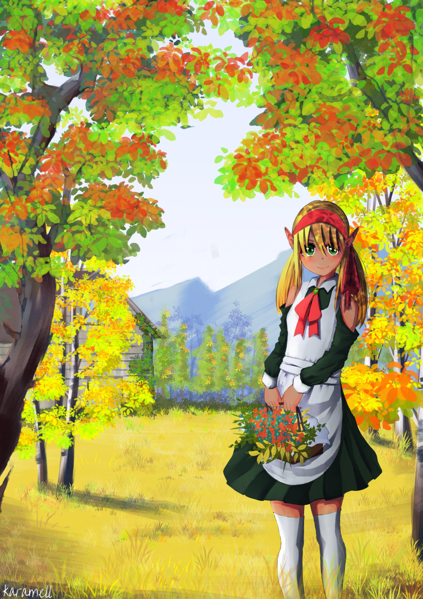 1girl, absurdres, blonde_hair, blush, dark-skinned_female, dark_elf, dark_skin, elf
