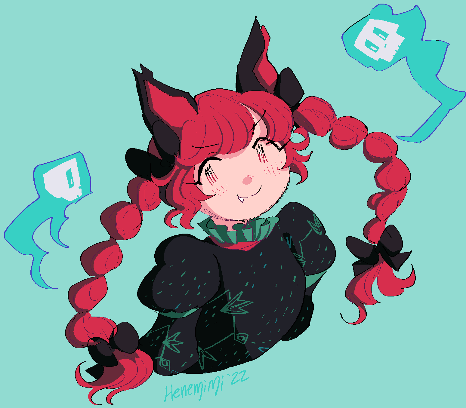 1girl, animal_ears, black_bow, bow, braid, cat_ears, cropped_shoulders, dress