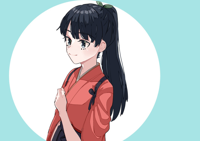 1girl, black_eyes, black_hair, houshou_(kancolle), itou_ebiko, japanese_clothes, kantai_collection, kimono