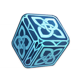 artist_request, blue_theme, celtic_knot, commentary, cube, english_commentary, game_cg, genshin_impact