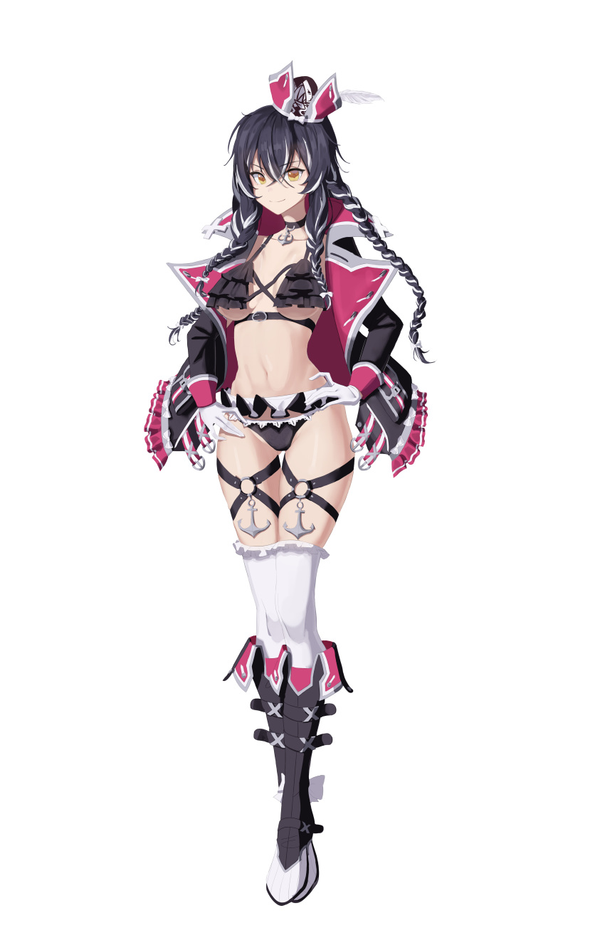 1girl, \||/, absurdres, anchor_choker, artist_request, ass_visible_through_thighs, belt, bikini