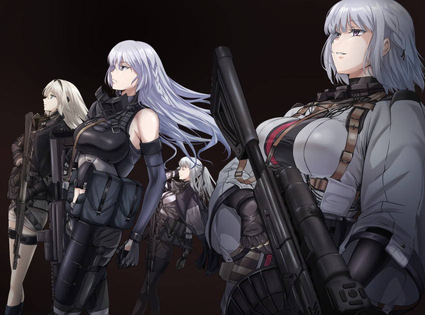 4girls, ak-12, ak-12_(girls'_frontline), ak-15, ak-15_(girls'_frontline), ammunition_belt, an-94, an-94_(girls'_frontline)