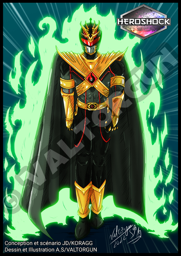 1boy, arm_guards, armor, aura, belt, black_bodysuit, black_cape, bodysuit