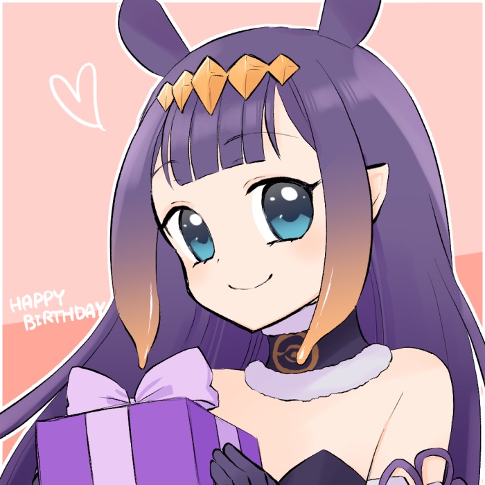 1girl, animal_ears, armband, bangs, birthday, blue_eyes, blunt_bangs, blush