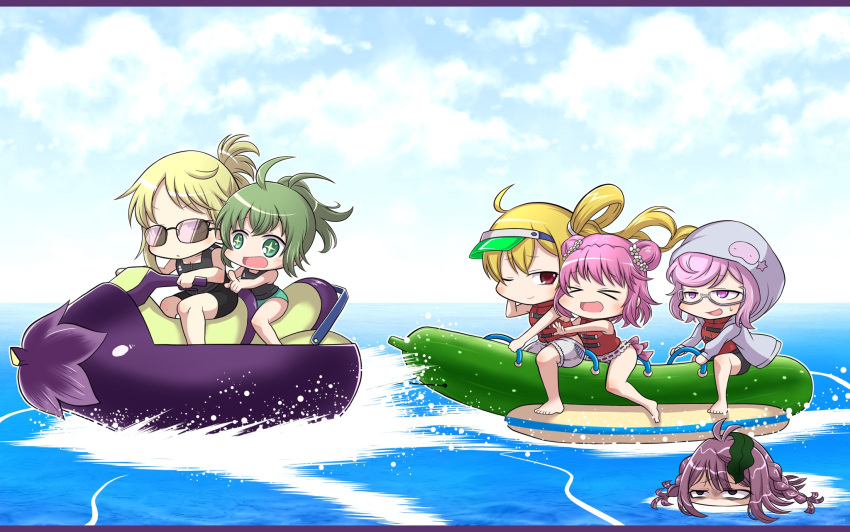6+girls, :d, ;), adapted_costume, alternate_costume, alternate_hairstyle, anna_mel, bikini