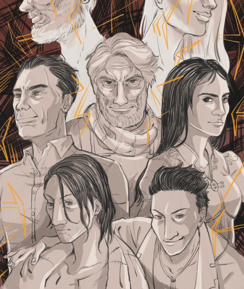 2women, 5men, andrey_stamatin, georgiy_kain, ghost, greyscale, magicky-hands, maria_kaina