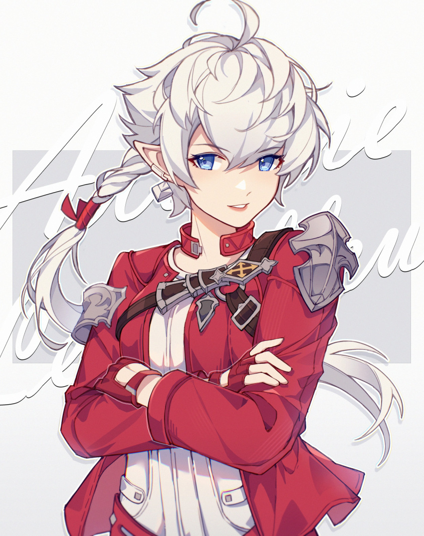 1girl, 9yuki, absurdres, alisaie_leveilleur, bangs, blue_eyes, braid, character_name