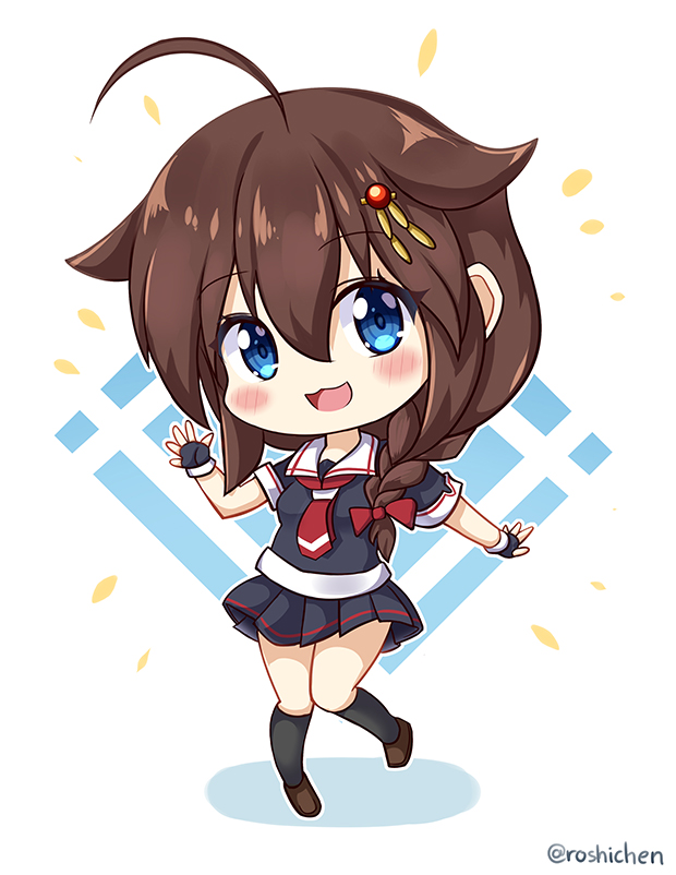 1girl, black_gloves, black_legwear, black_serafuku, black_shirt, black_skirt, blue_eyes, braid