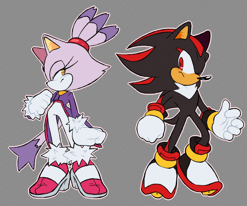 1boy, 1girl, animal_ears, animal_nose, arm_at_side, black_fur, black_hair, blaze_the_cat