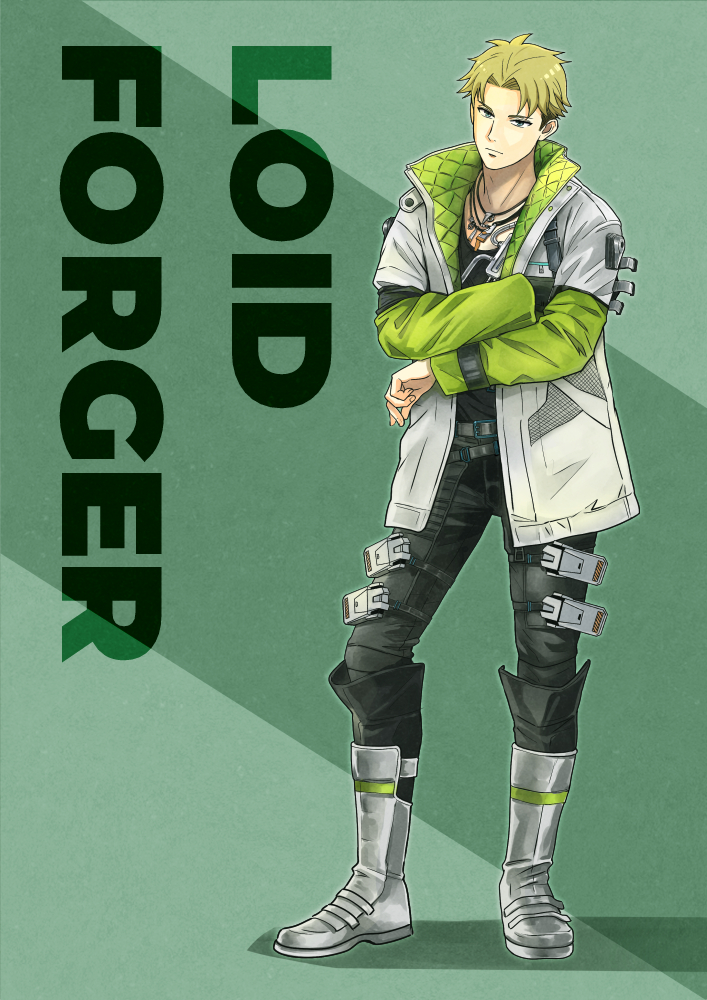 1boy, apex_legends, belt, black_belt, black_hair, blonde_hair, boots, collarbone