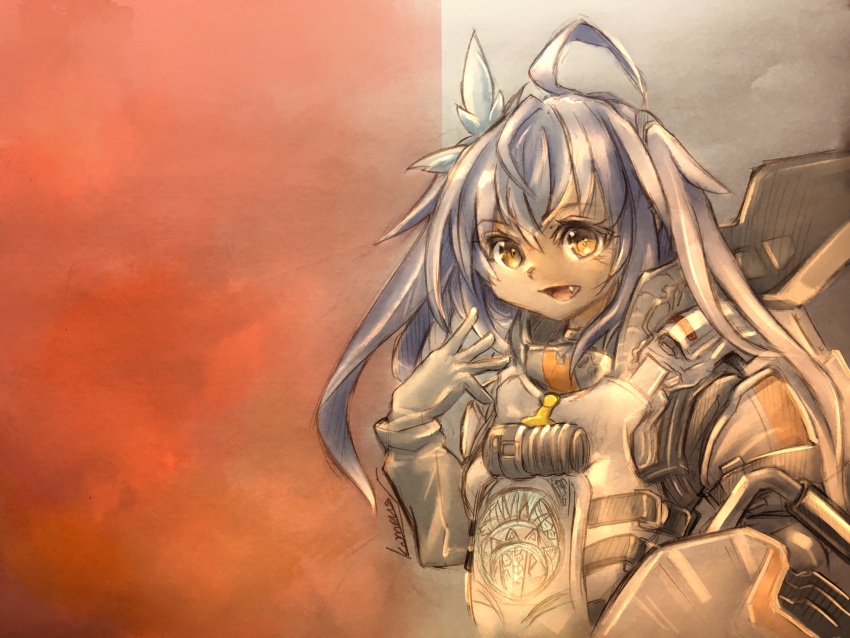 1girl, absurdres, apex_legends, armor, black_gloves, blue_hair, cosplay, eyebrows_visible_through_hair