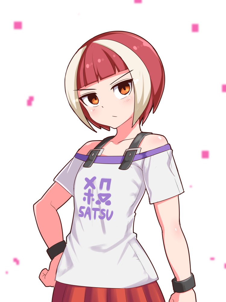 1girl, azure_striker_gunvolt, azure_striker_gunvolt_2, bangs, blunt_bangs, bob_cut, bracelet, closed_mouth
