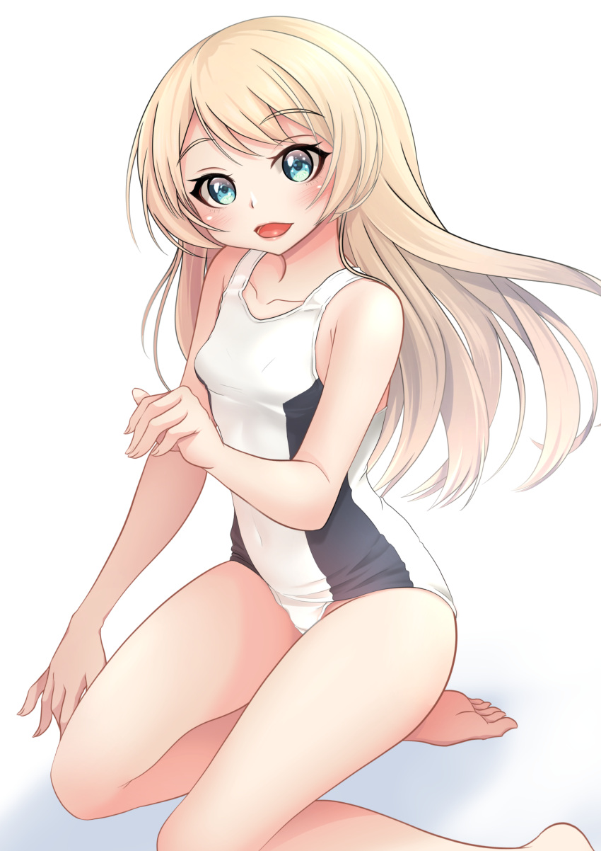 1girl, absurdres, alternate_costume, blonde_hair, blue_eyes, collarbone, commentary_request, dress