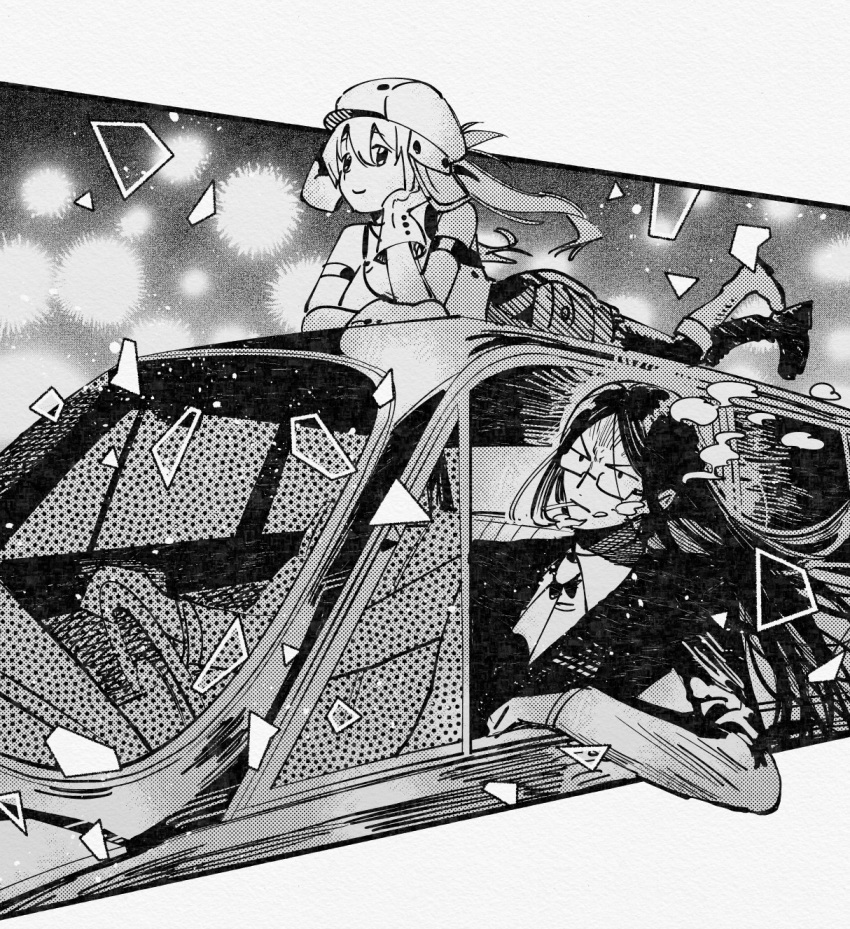 1boy, 1girl, artoria_caster_(fate), artoria_caster_(first_ascension)_(fate), artoria_pendragon_(fate), car, closed_mouth, driving