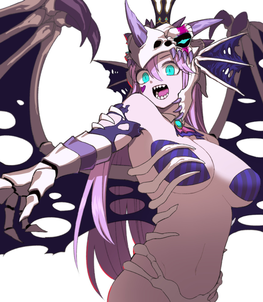 1girl, aqua_eyes, aqua_gemstone, armor, bare_shoulders, clawed_gauntlets, crown, dragon_girl