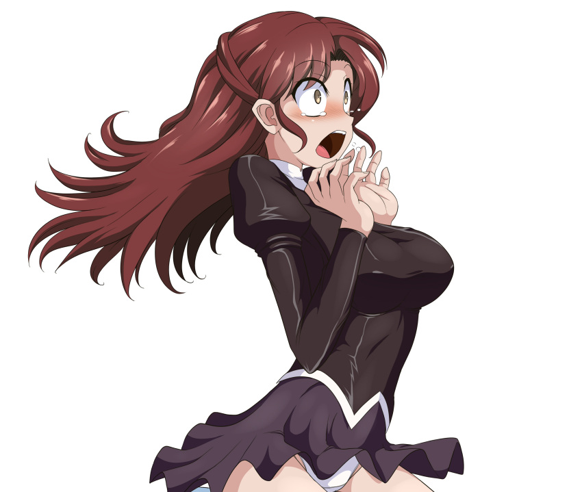 1girl, absurdres, agent_aika, aika_(series), ascot, bangs, black_delmo, black_jacket