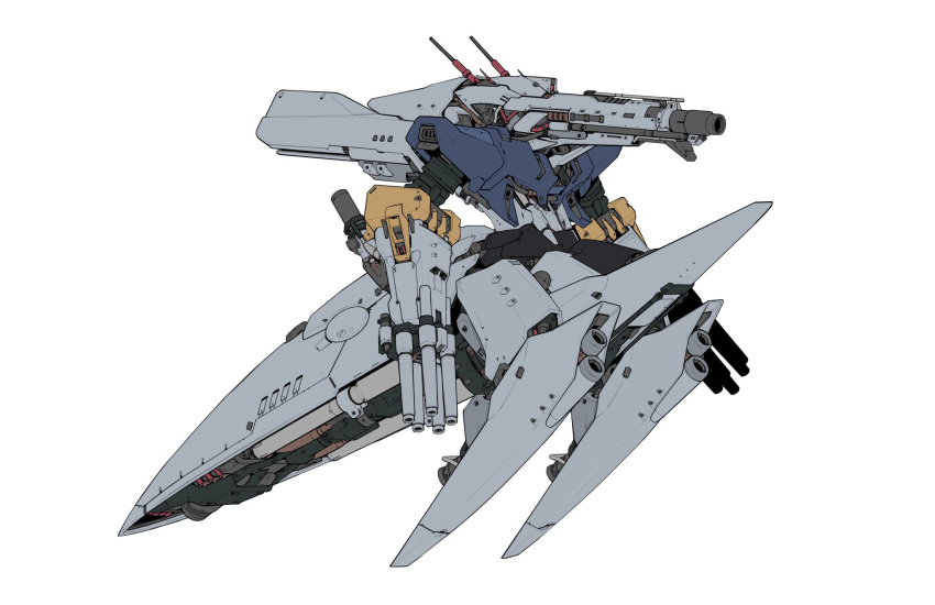 arm_cannon, cannon, ctpt9r, floating, from_side, gundam, highres, mecha