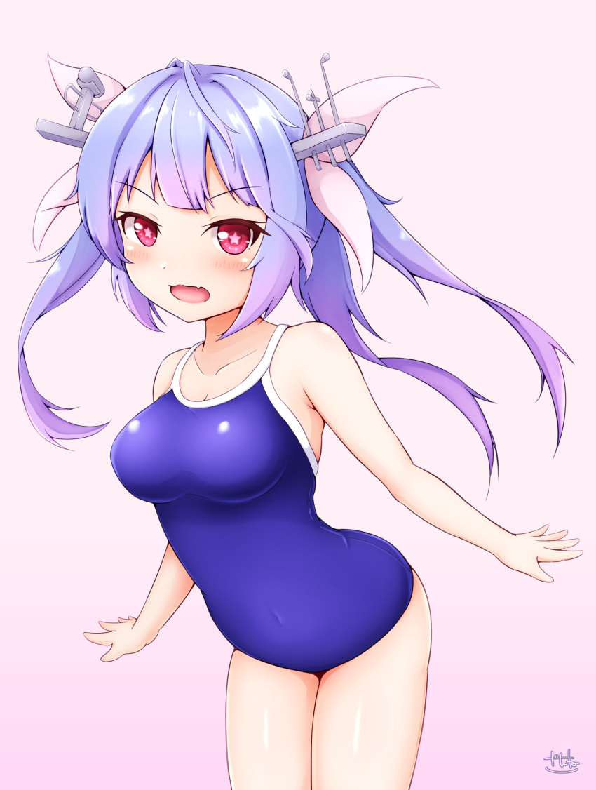 1girl, bare_arms, bare_legs, bare_shoulders, blue_hair, blue_swimsuit, blush, collarbone