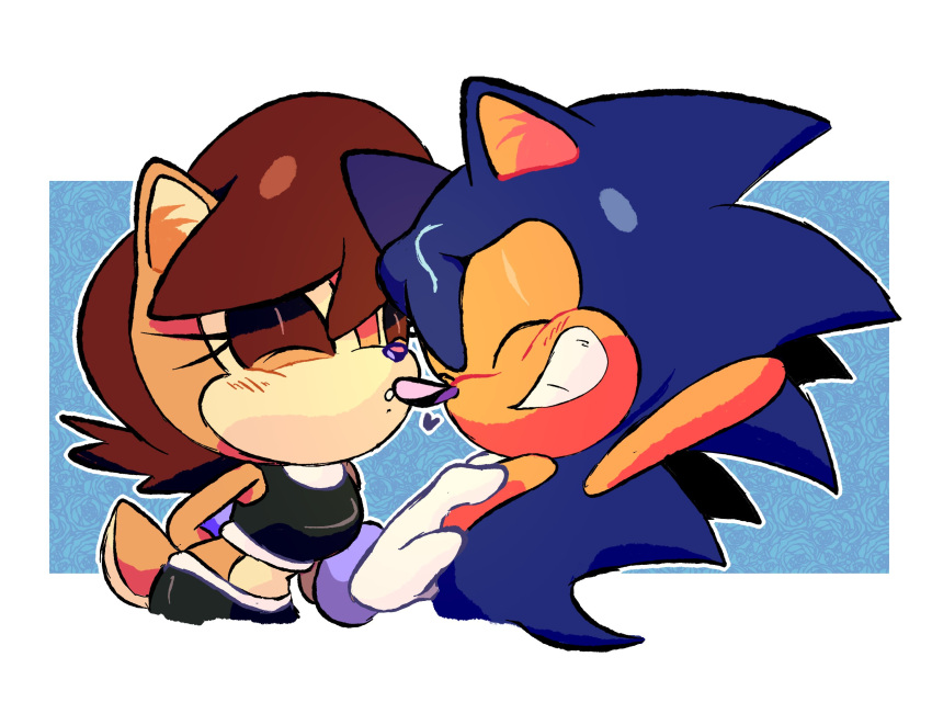 1boy, 1girl, ^_^, animal_ears, animal_nose, arm_behind_back, arm_behind_head, arm_up