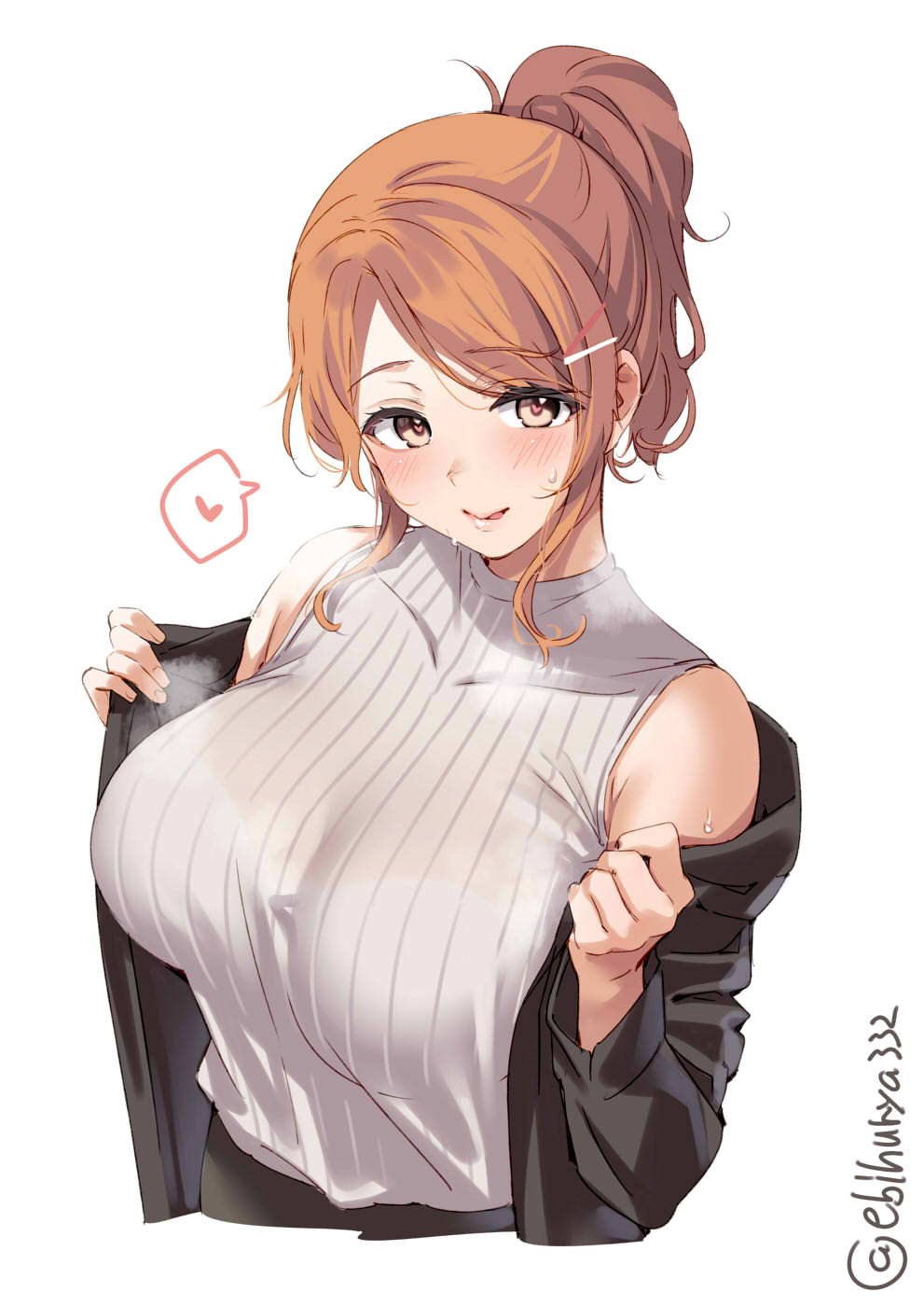 1girl, alternate_costume, aquila_(kancolle), bangs, bare_shoulders, black_jacket, black_skirt, blush