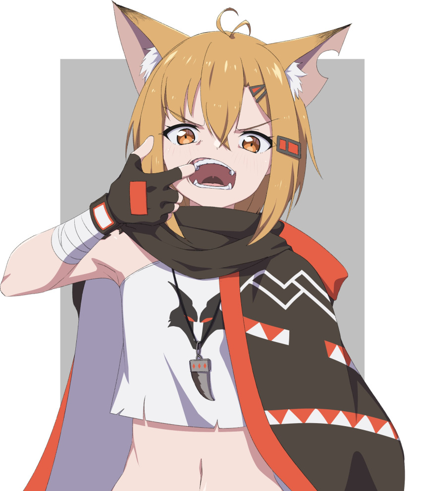 1girl, absurdres, animal_ear_fluff, animal_ears, antenna_hair, arknights, bandaged_arm, bandages