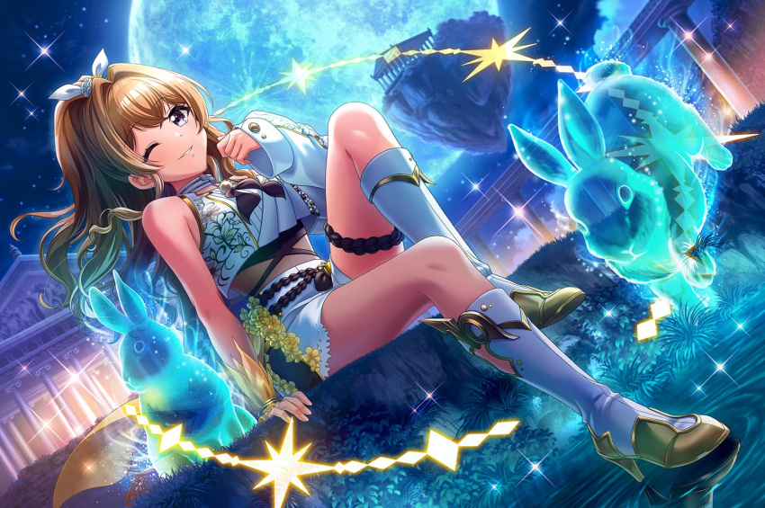 bang_dream!, blush, brown_hair, dress, kase_mana, long_hair, smile, violet_eyes