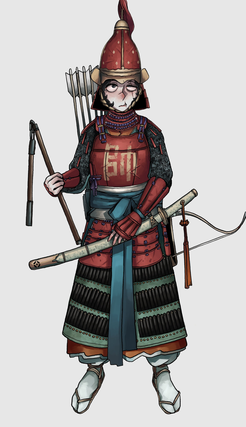 1girl, absurdres, alternate_universe, armor, arrow_(projectile), bad_id, bad_twitter_id, blush