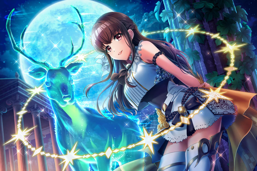 amano_airi, brown_eyes, d4dj, dress, long_hair, purple_hair, smile