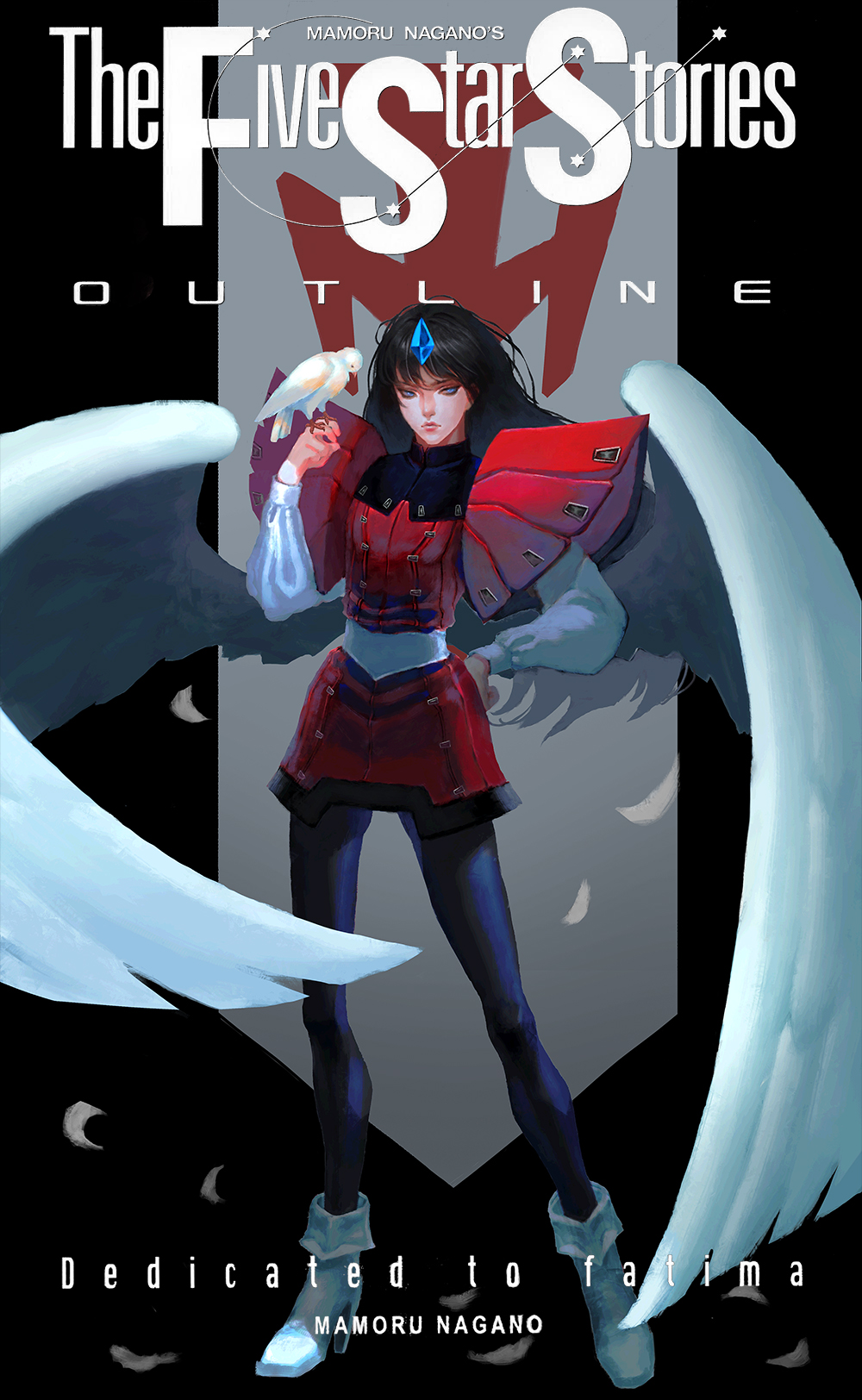 1girl, akuseru_arumaa, bangs, bird, bird_on_hand, black_hair, black_legwear, blue_eyes