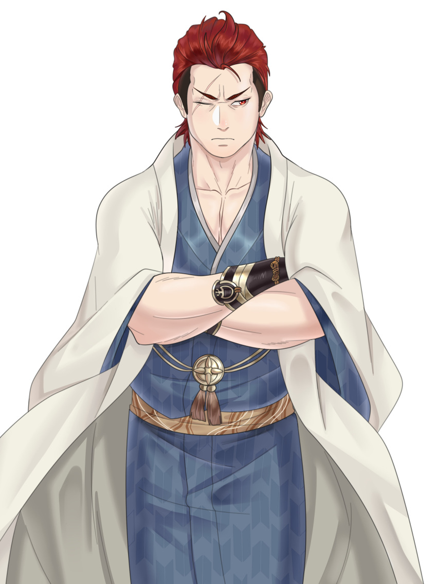 1boy, absurdres, alternate_costume, closed_mouth, crossed_arms, fire_emblem, fire_emblem_fates, highres