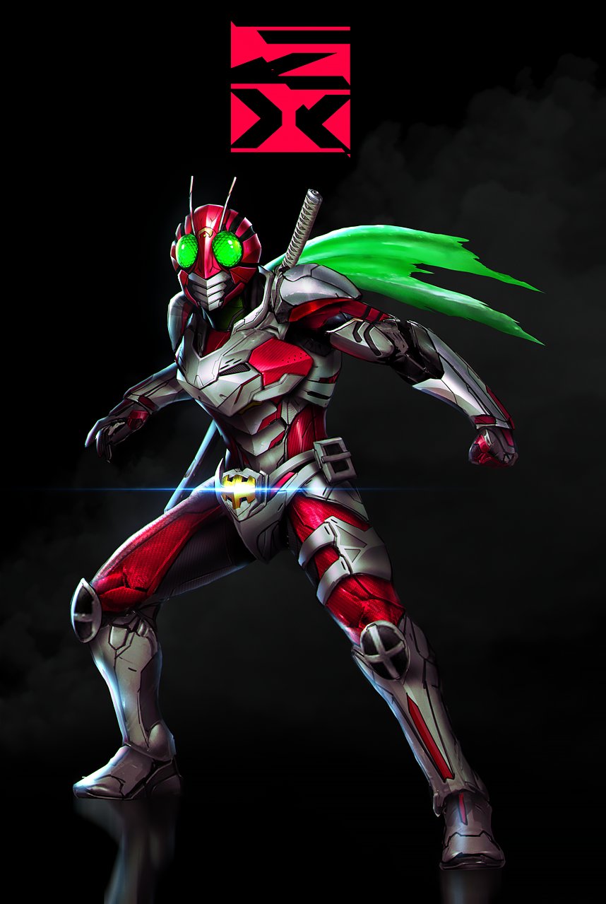 1boy, antennae, armor, armored_boots, belt, black_background, boots, commentary_request