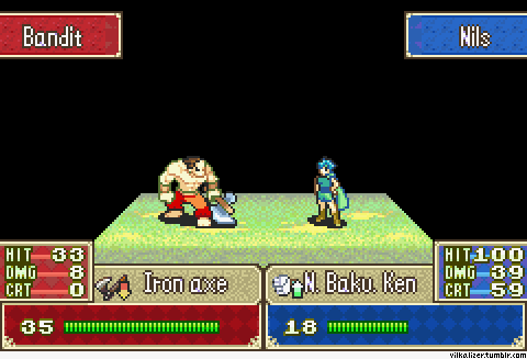 2boys, animated, animated_gif, axe, blue_cape, blue_hair, blue_tunic, cape