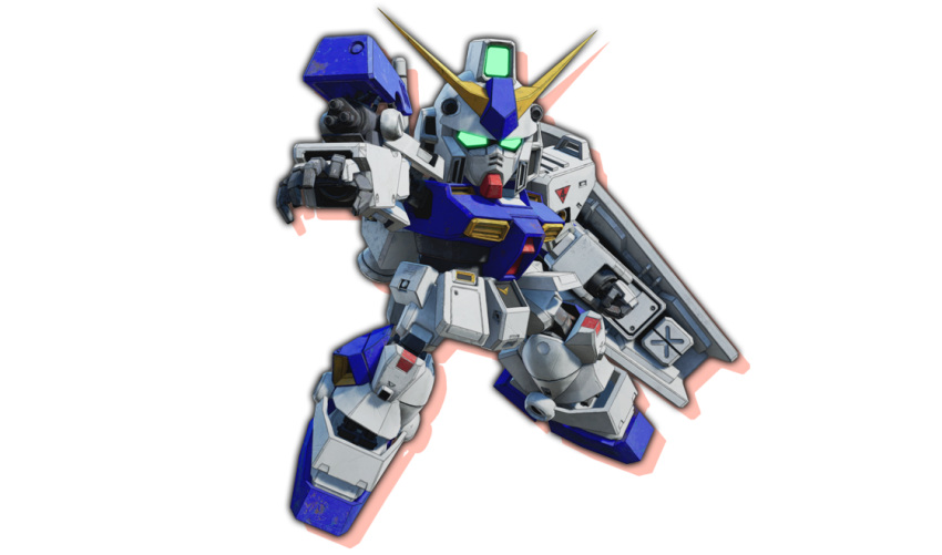 bandai_namco_entertainment, gundam, gundam_alex, highres, mecha, no_humans, official_art, science_fiction, sd_gundam_battle_alliance, solo, v-fin, weapon