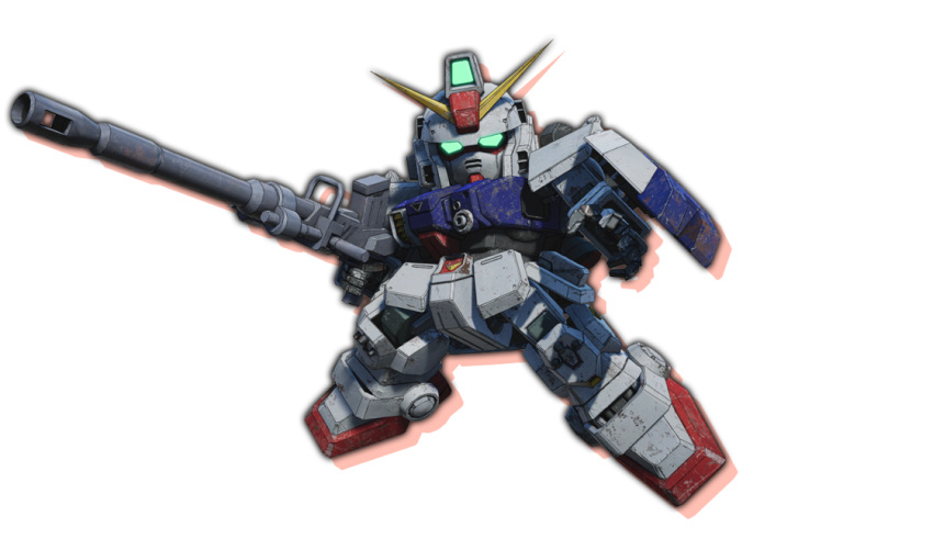 bandai_namco_entertainment, gundam, gundam_ground_type, highres, mecha, no_humans, official_art, science_fiction, sd_gundam_battle_alliance, solo, v-fin, weapon