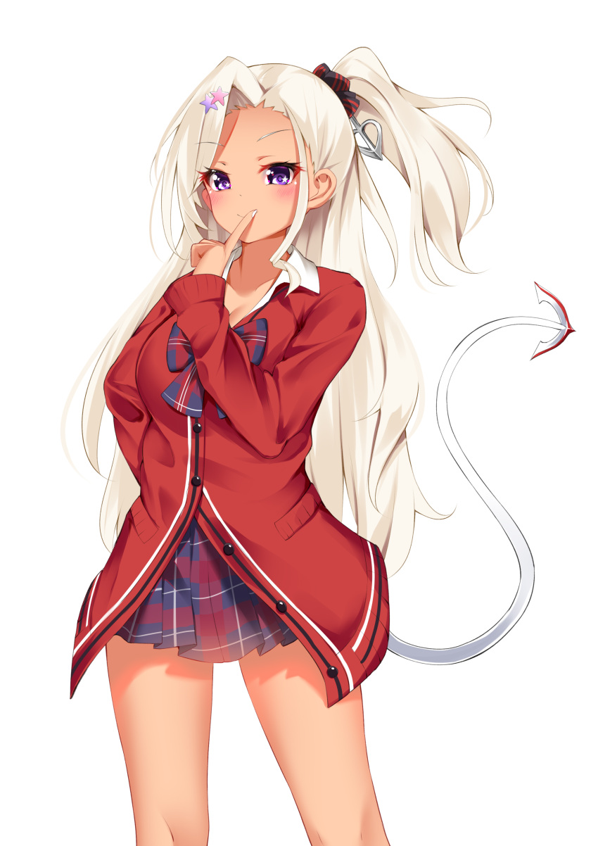 1girl, absurdres, archerfish_(azur_lane), archerfish_(the_devil_next_door)_(azur_lane), azur_lane, blonde_hair, cardigan, catnnn