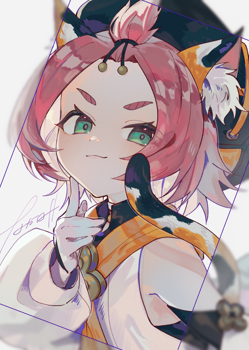 1girl, animal_ear_fluff, animal_ears, bangs_pinned_back, black_headwear, blurry, cabbie_hat, cat_ears