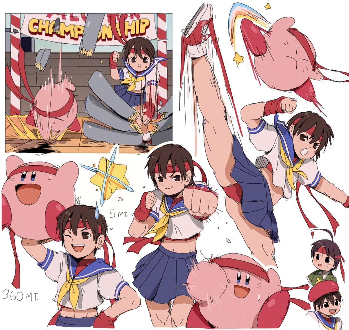 1girl, :d, ;d, adeleine, bangs, bendedede, blue_sailor_collar, breasts