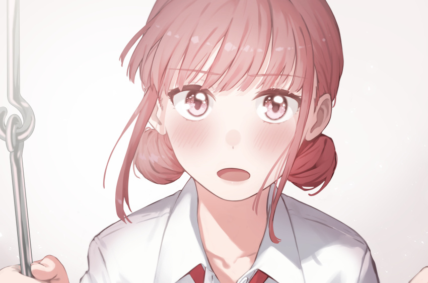 1girl, :o, absurdres, ao_no_hako_(wsj), blush, brown_hair, chono_hina, hair_up