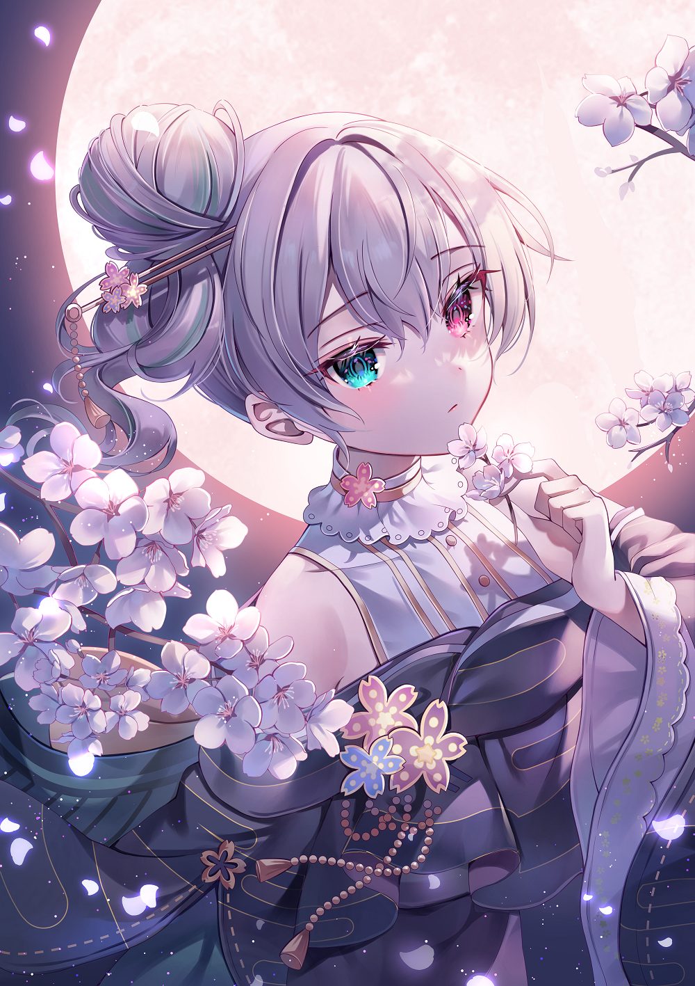 1girl, 25-ji_miku, 25-ji_night_code_de._(project_sekai), aqua_eyes, aqua_hair, arm_at_side, backlighting, bare_shoulders