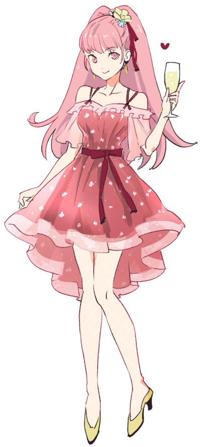 1girl, asao_(vc), dress, fire_emblem, fire_emblem:_three_houses, hilda_valentine_goneril, long_hair, off-shoulder_dress