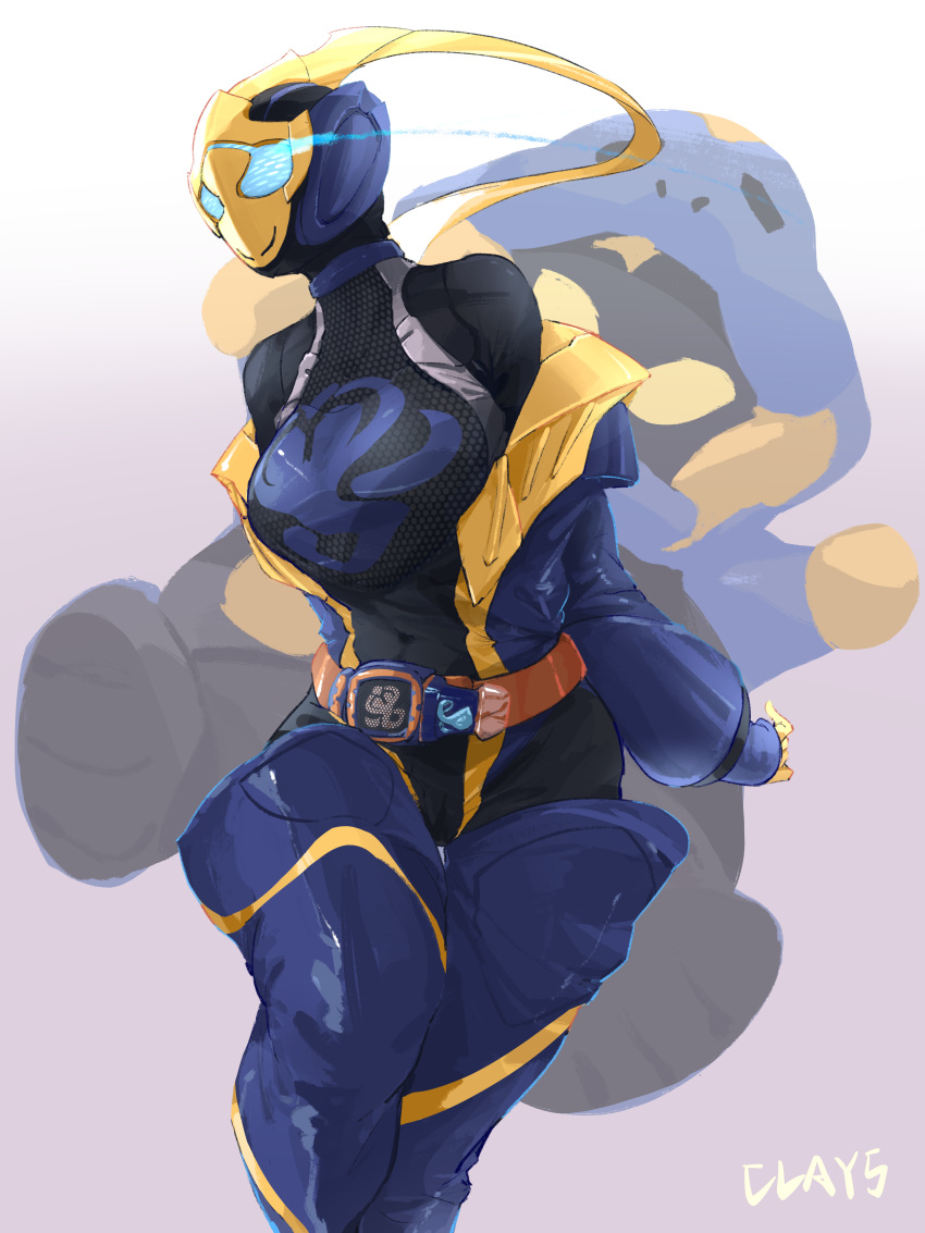 2girls, absurdres, breasts, clays_(clayschan), cobra_(animal), cobra_genome, commentary, demon, demon_girl, driver_(kamen_rider), feet, floating, gloves, glowing, glowing_eyes, highres, kamen_rider, kamen_rider_jeanne, kamen_rider_revice, libera_driver, lovekov, medium_breasts, multiple_girls, off_shoulder, ponytail, pouch, rider_belt, tail, tokusatsu, vistamp, white_background, yellow_eyes, yellow_gloves