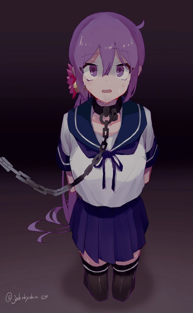 1girl, akebono_(kancolle), akebono_kai_(kancolle), bell, black_legwear, blue_sailor_collar, blue_skirt, bonozako
