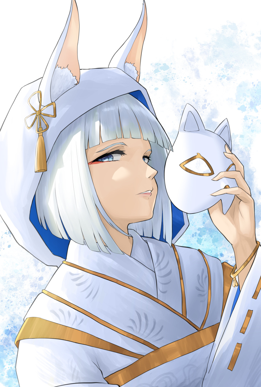1girl, absurdres, animal_ear_fluff, animal_ears, azur_lane, blue_eyes, dutch_angle, ears_through_headwear