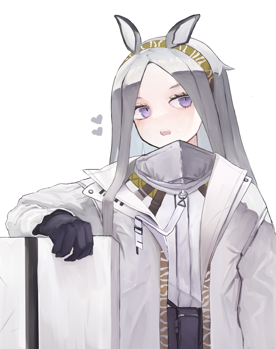 1girl, :o, animal_ears, arknights, belt, black_gloves, blush, chiake_draw