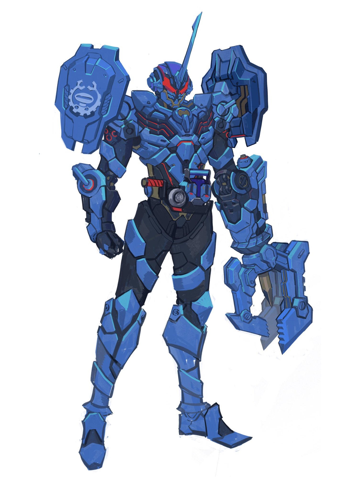 1boy, armor, belt, black_bodysuit, blizzard_knuckle, bodysuit, build_driver, catball1994