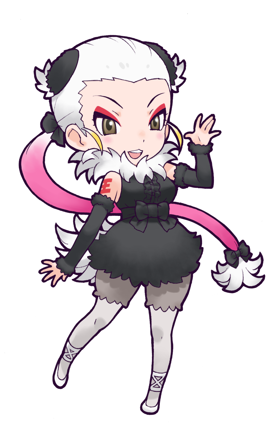 1girl, animal_costume, black_ribbon, elbow_gloves, game_cg, gloves, grey_eyes, highres